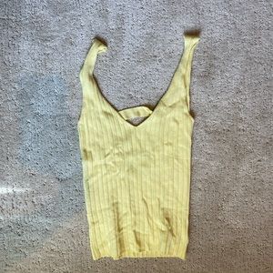 Free People Yellow Sweater Tank Top. Size XS